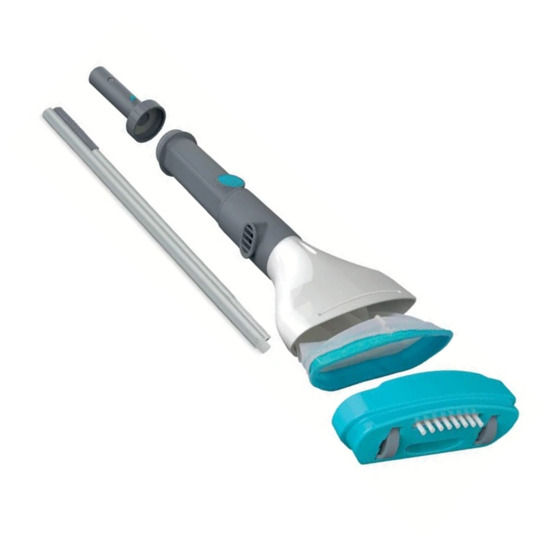 Pulitore manuale con sistema di aspirazione a batteria