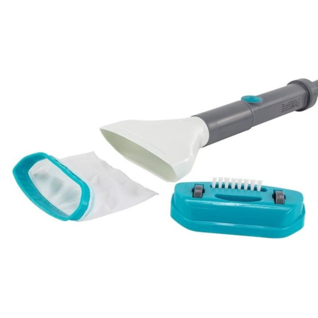 Pulitore manuale con sistema di aspirazione a batteria