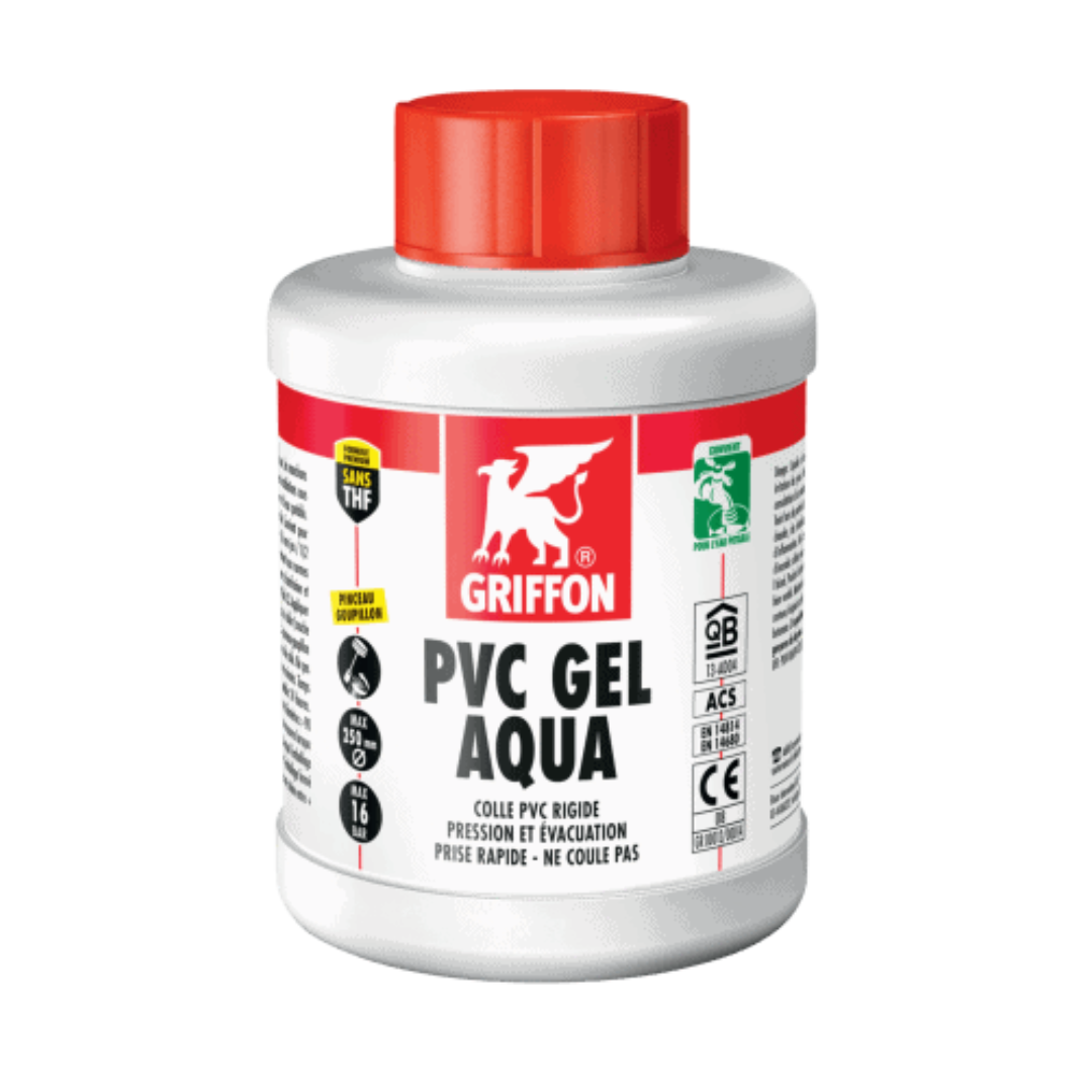 Colla per raccordi PVC rigidi GRIFFON PVC GEL AQUA