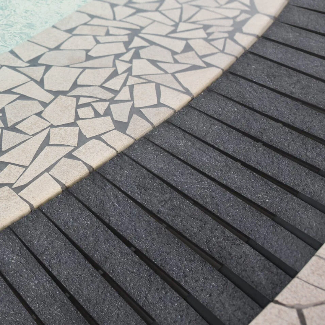 Griglia di sfioro In gres curvabile spessore 2,5cm - dimensioni 25x25cm