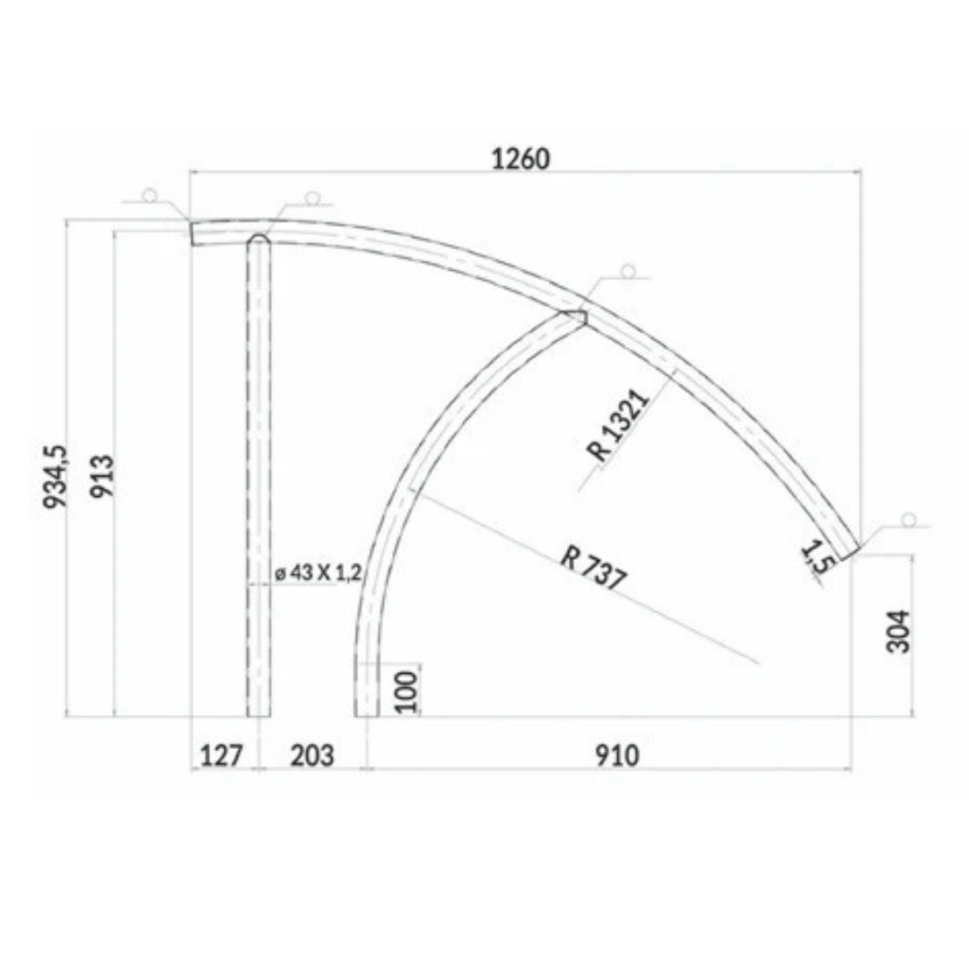 Passamano curvato elegante in Inox
