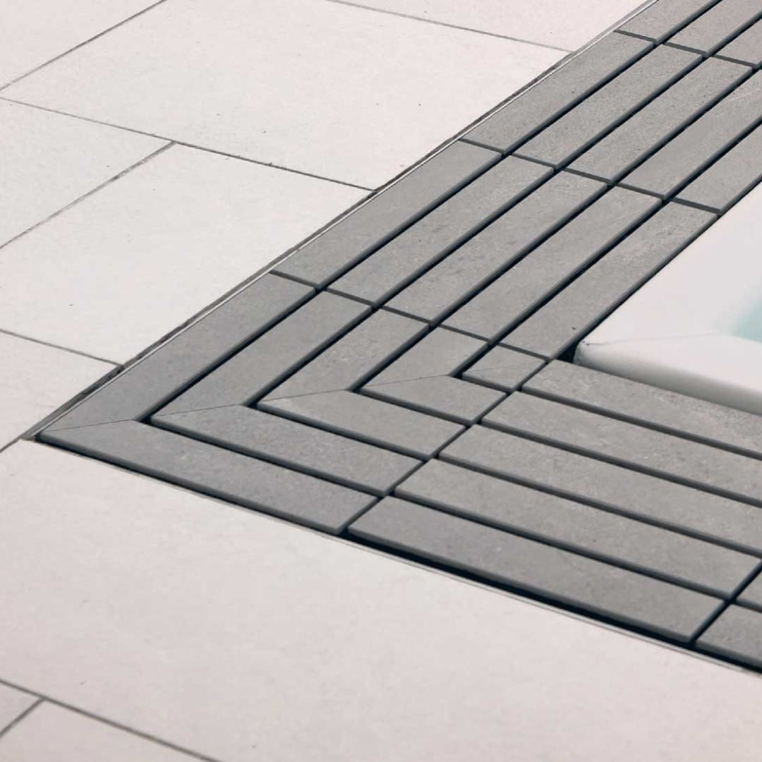 Griglia di sfioro In gres ad angolo spessore 2,5cm - dimensioni 25x25cm