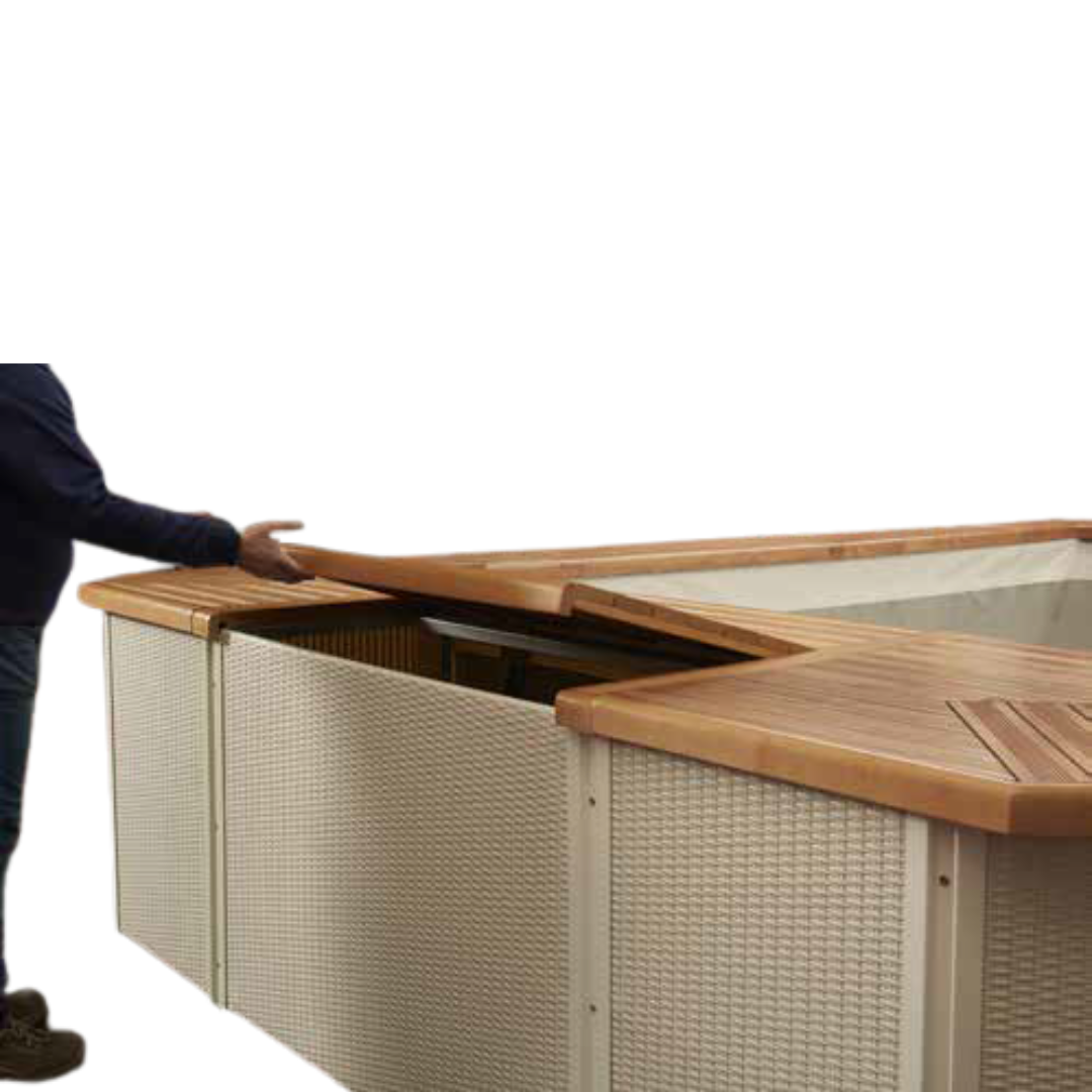 PROLUNGA SOLARIUM/VANO TECNICO PER FELICITY H130 PER LATO CORTO-RATTAN MARRONE