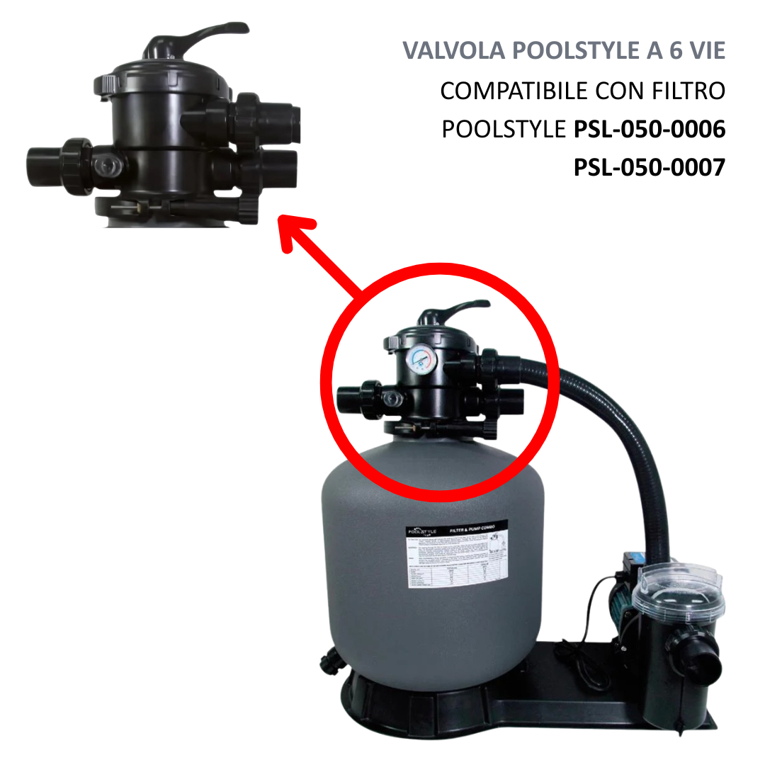 Valvole Selettrice a 4 VIE / 6 VIE per Filtro Poolstyle