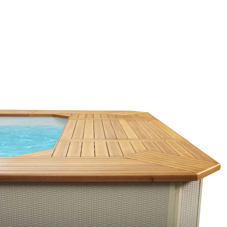 PROLUNGA SOLARIUM/VANO TECNICO PER FELICITY H130 PER LATO CORTO-RATTAN MARRONE