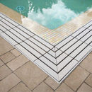 Griglia di sfioro In gres ad angolo spessore 2,5cm - dimensioni 25x25cm - 5 listelli