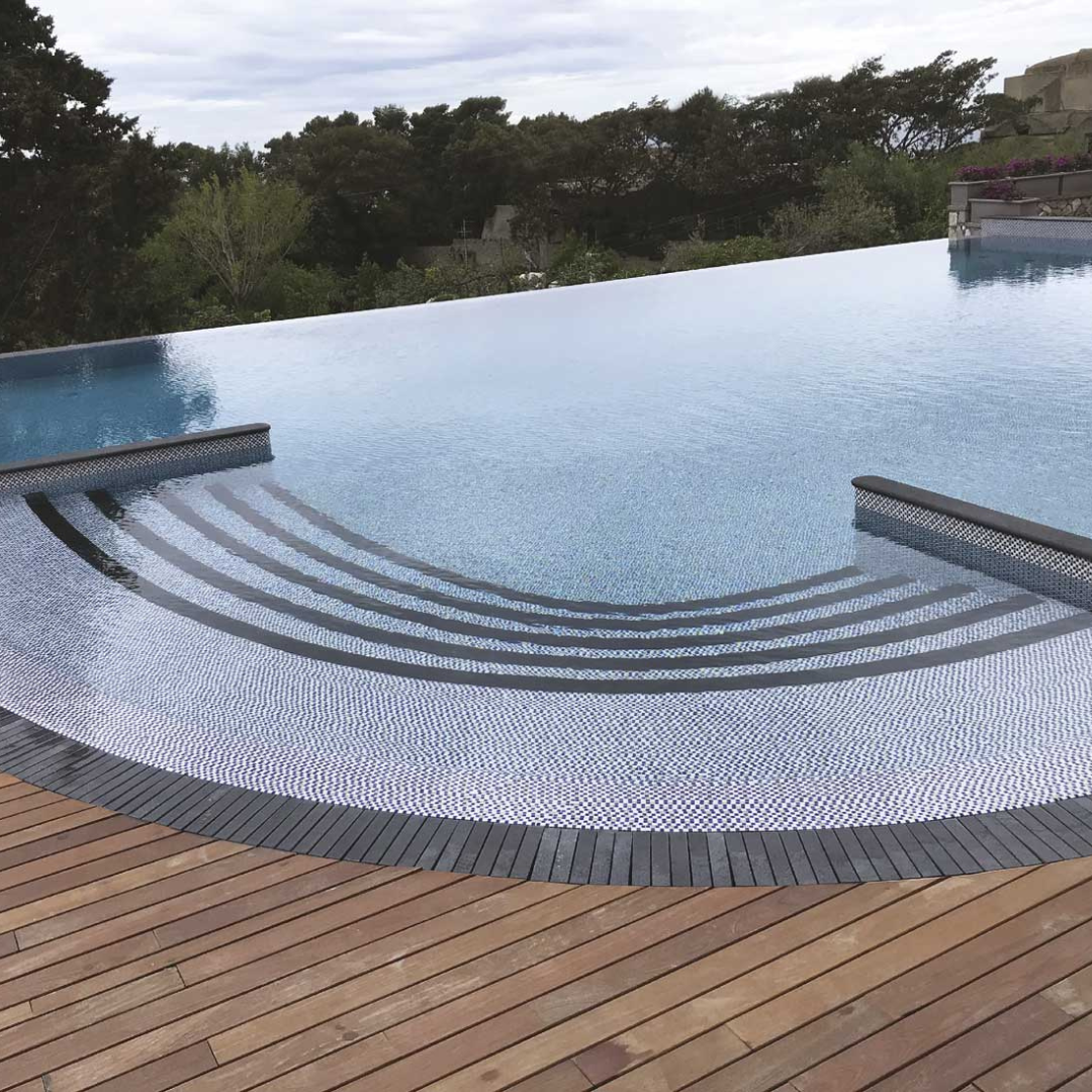 Griglia di sfioro In gres curvabile spessore 2,5cm - dimensioni 25x25cm - 5 listelli