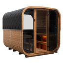Sauna da esterno Quadra XL - Parete di fondo in Vetro