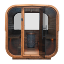 Sauna da esterno Quadra XL - Parete di fondo in Vetro