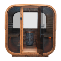 Sauna da esterno Quadra XL - Parete di fondo in Vetro