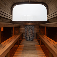 Sauna da esterno Quadra XL - Parete di fondo in Vetro