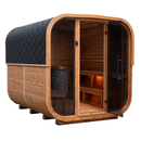 Sauna da esterno Quadra XL - Parete di fondo in legno