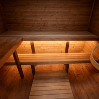 Sauna da esterno Quadra X - Parete di fondo in legno