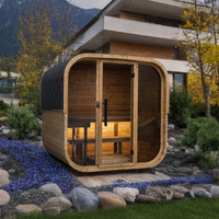 Sauna da esterno Quadra X - Parete di fondo in legno