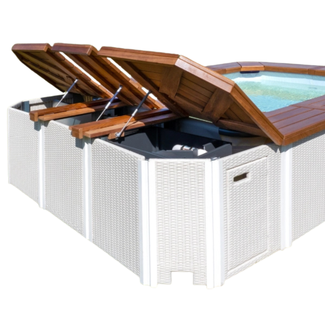 PROLUNGA SOLARIUM/VANO TECNICO PER FELICITY H130 PER LATO CORTO-RATTAN MARRONE