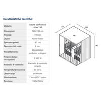 Sauna a Infrarossi - SOLE 180