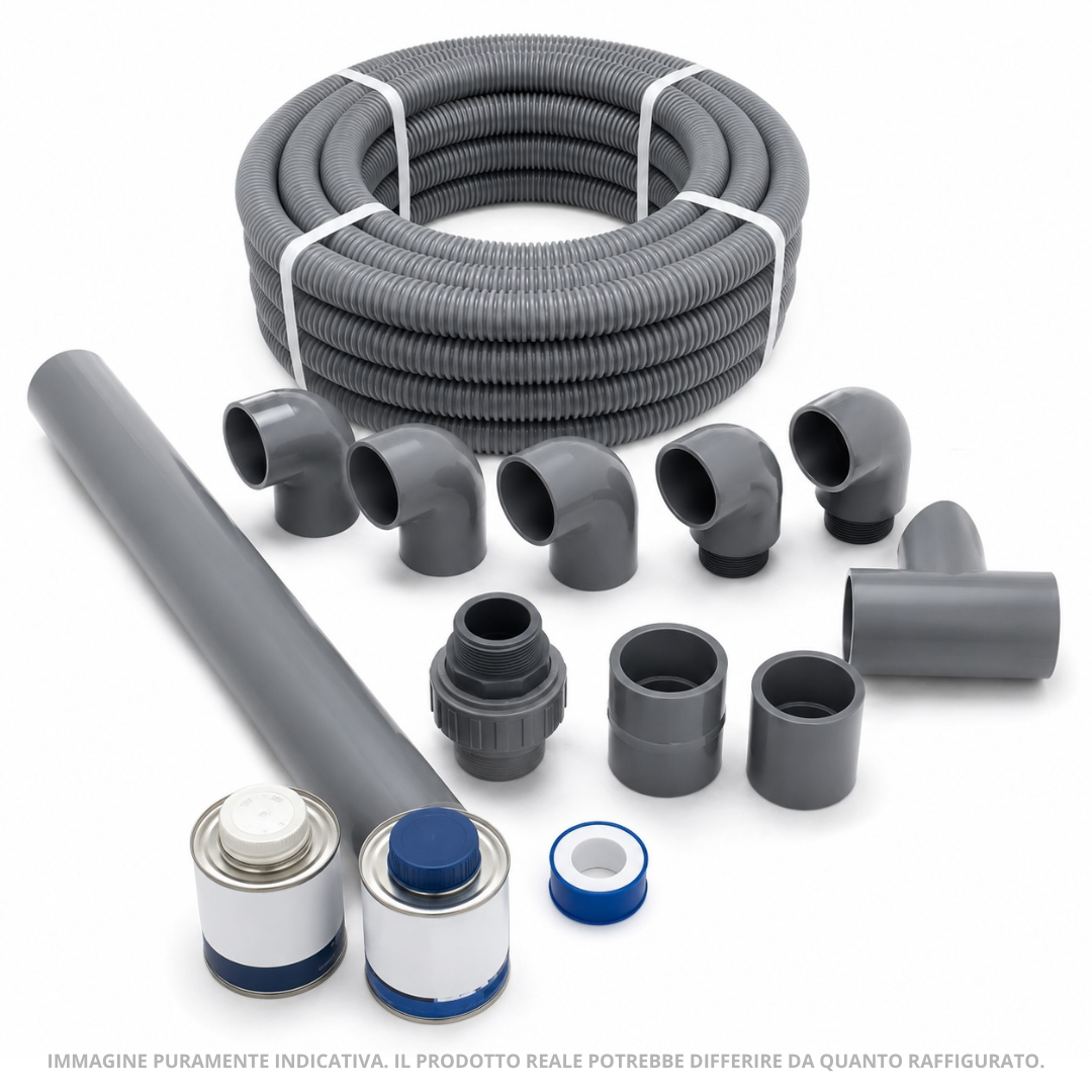 Kit Raccordi e Tubazioni Completo per impianto interrato - per piscine da 10 m³ a 40 m³