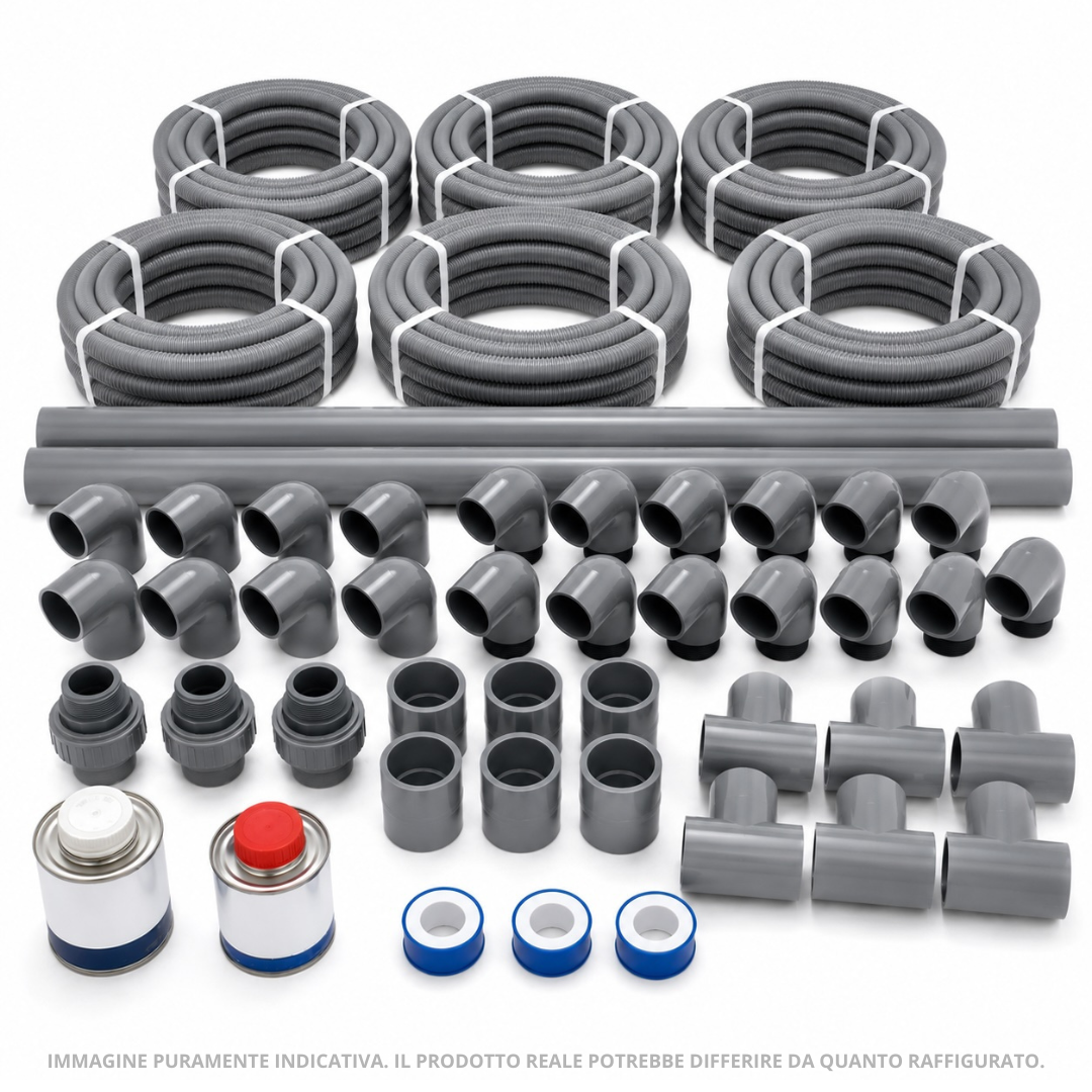Kit Raccordi e Tubazioni Completo per impianto interrato - per piscine da 60 m³ a 85 m³